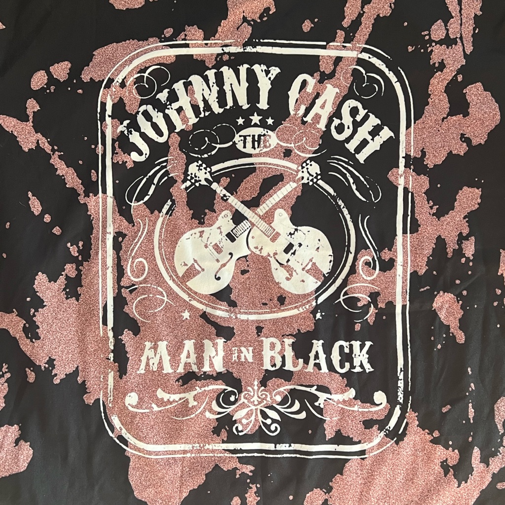 Black And Rose Gold Graphic Tee. Johnny Cash. Sz Xxl